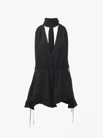 Combinaison col V en georgette de soie