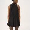 Combinaison col V en georgette de soie