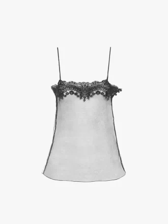 Débardeur ajusté en dentelle brodée