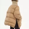 Doudoune à col montant en nylon brillant