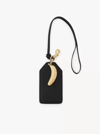 Etiquette banane en cuir brillant