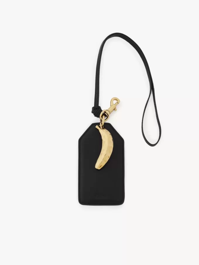 Etiquette banane en cuir brillant