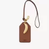 Etiquette banane en cuir brillant