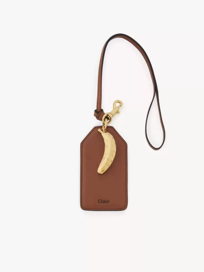 Etiquette banane en cuir brillant