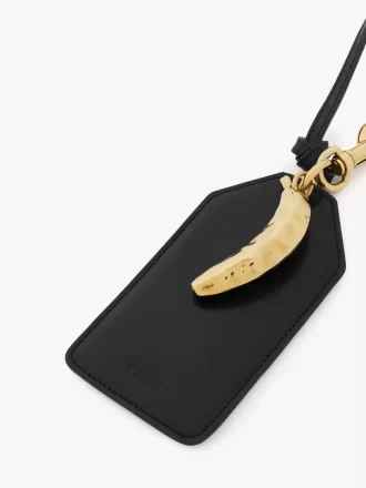 Etiquette banane en cuir brillant