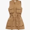 Gilet utilitaire en gabardine de coton légère Gilet utilitaire en gabardine de coton légère