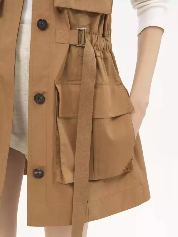 Gilet utilitaire en gabardine de coton légère Gilet utilitaire en gabardine de coton légère