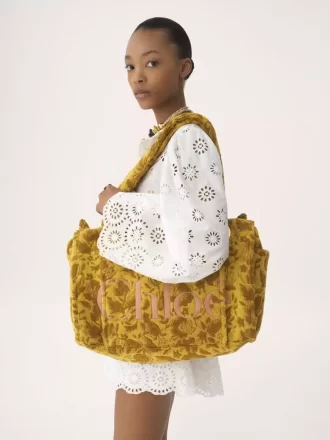 Grand sac cabas Chloé Plage en éponge jacquard