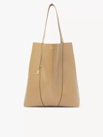 Grand sac cabas Chloé Spin en cuir grainé