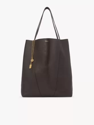 Grand sac cabas Chloé Spin en cuir grainé
