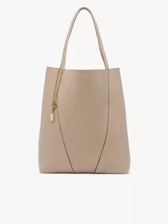 Grand sac cabas Chloé Spin en cuir grainé
