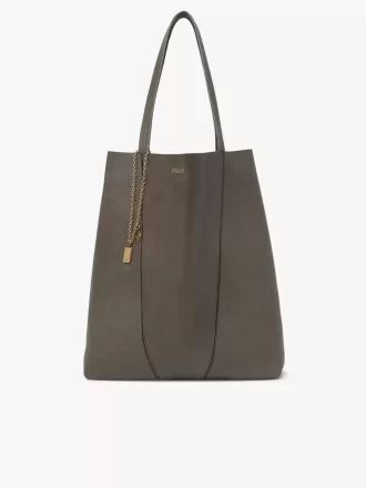 Grand sac cabas Chloé Spin en cuir grainé