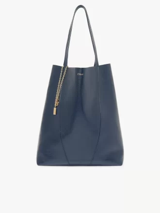 Grand sac cabas Chloé Spin en cuir grainé