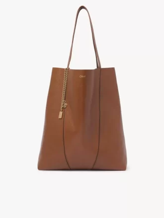 Grand sac cabas Chloé Spin en cuir grainé