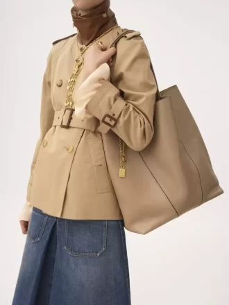 Grand sac cabas Chloé Spin en cuir grainé