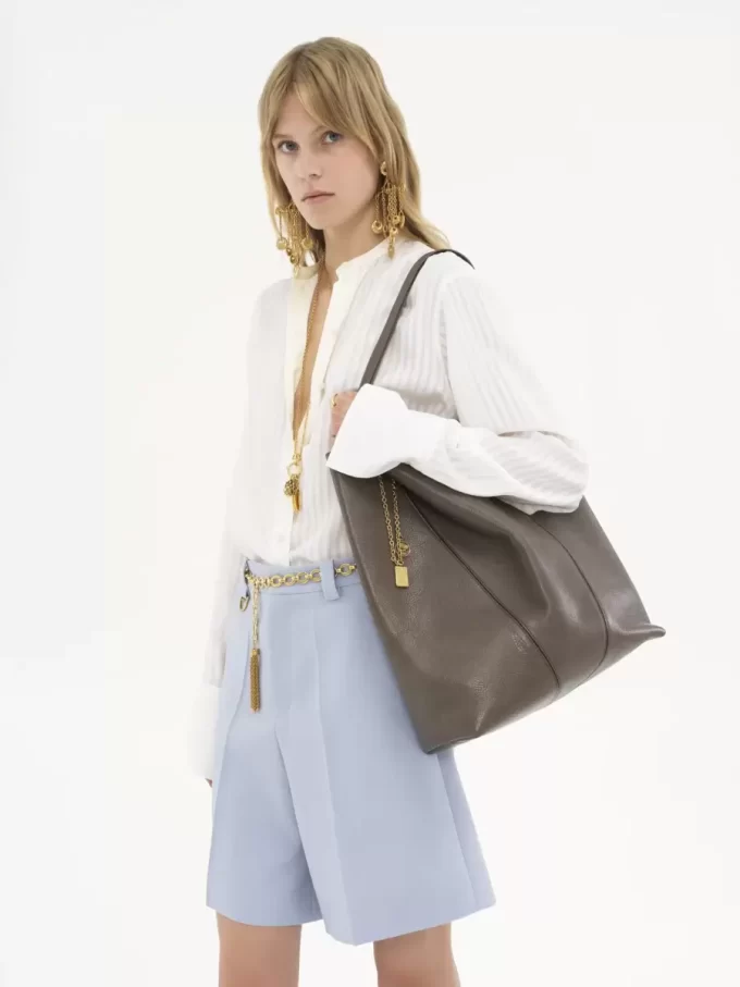 Grand sac cabas Chloé Spin en cuir grainé Grand sac cabas Chloé Spin en cuir grainé