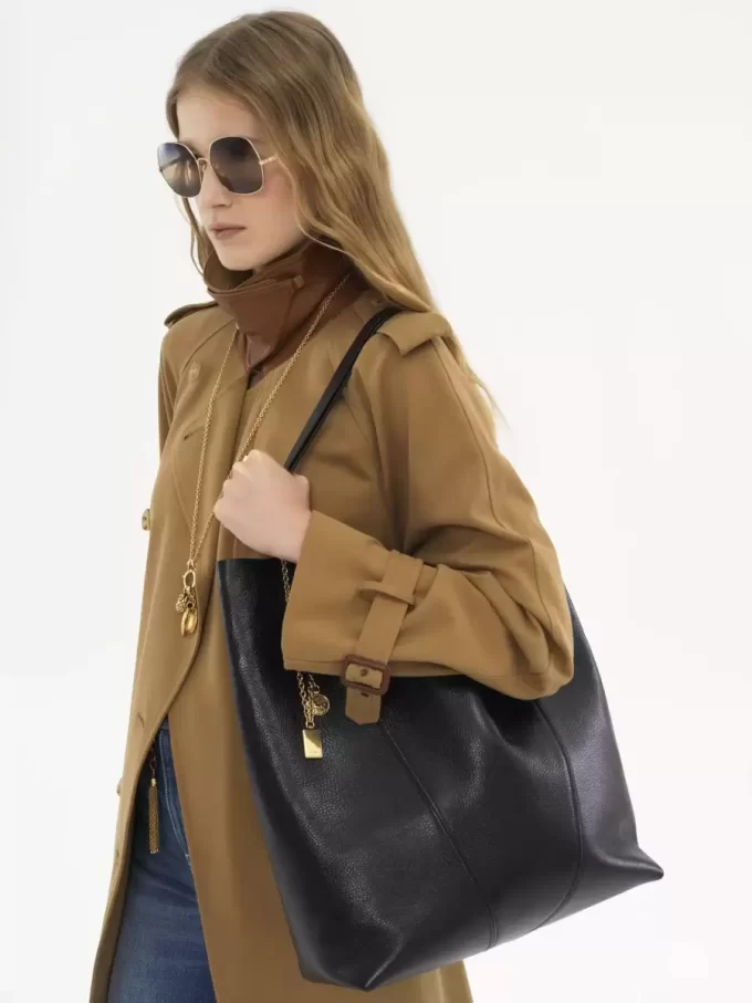 Grand sac cabas Chloé Spin en cuir grainé Grand sac cabas Chloé Spin en cuir grainé