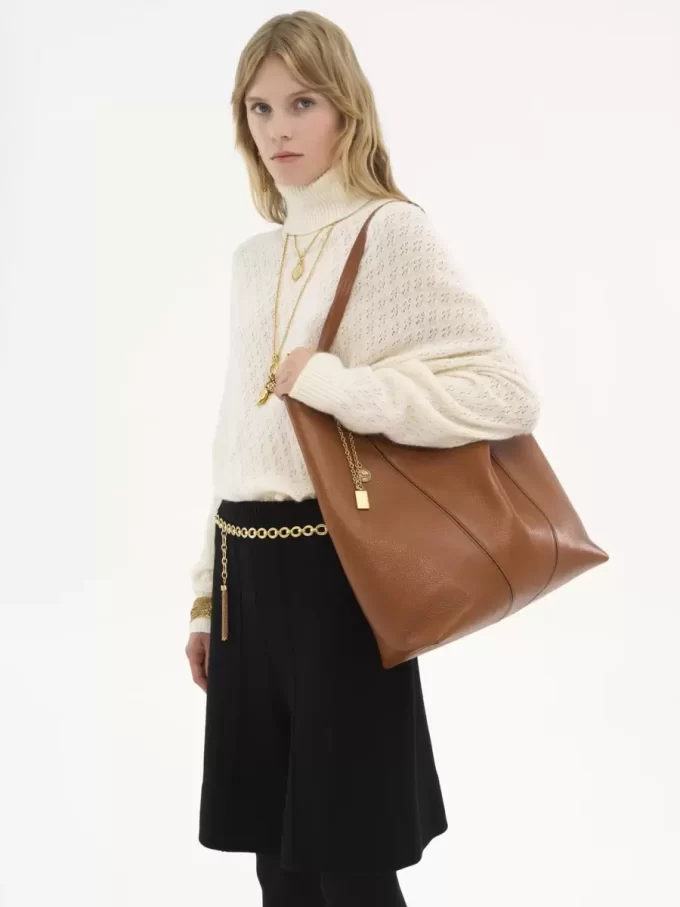 Grand sac cabas Chloé Spin en cuir grainé Grand sac cabas Chloé Spin en cuir grainé