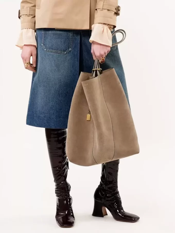 Grand sac cabas Chloé Spin en cuir suédé Grand sac cabas Chloé Spin en cuir suédé