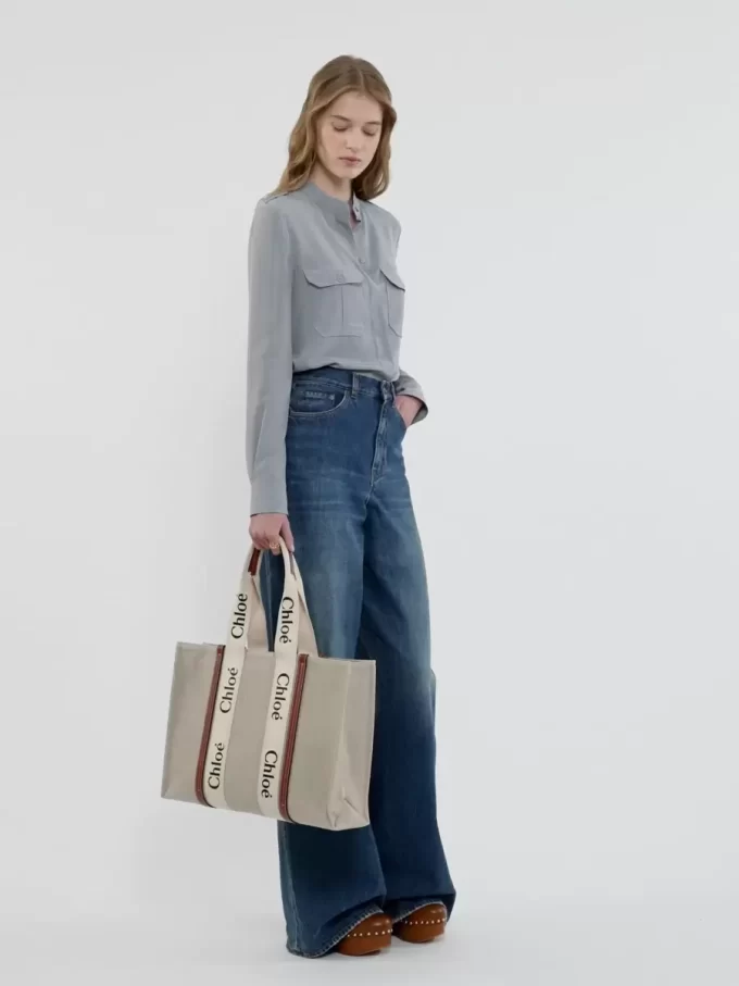 Grand sac fourre-tout Woody en lin Grand sac fourre-tout Woody en lin