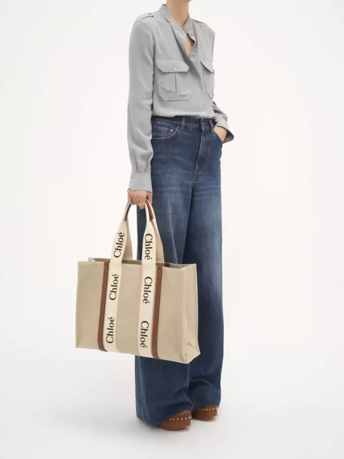 Grand sac fourre-tout Woody en lin Grand sac fourre-tout Woody en lin