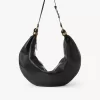 Grand sac hobo bracelet en cuir grainé
