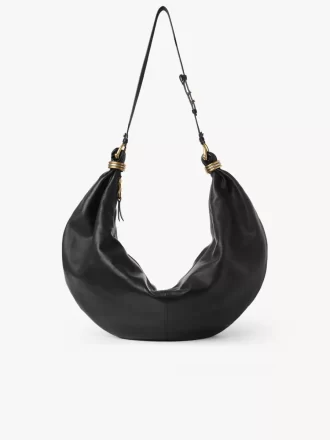 Grand sac hobo bracelet en cuir grainé