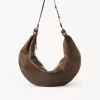 Grand sac hobo bracelet en cuir grainé
