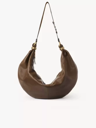 Grand sac hobo bracelet en cuir grainé