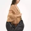 Grand sac hobo bracelet en cuir grainé