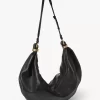 Grand sac hobo bracelet en cuir grainé