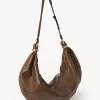 Grand sac hobo bracelet en cuir grainé