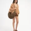Grand sac hobo bracelet en cuir grainé