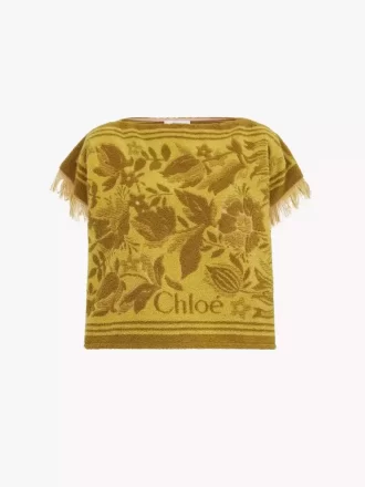 Haut col bateau avec logo en jacquard de coton