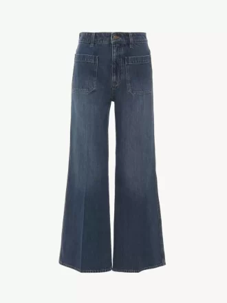 Jean bootcut court en denim