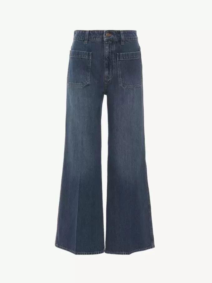 Jean bootcut court en denim Jean bootcut court en denim