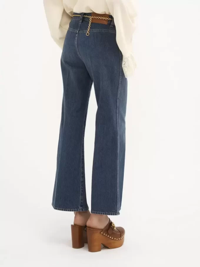 Jean bootcut court en denim Jean bootcut court en denim