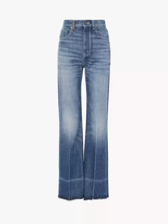 Jean bootcut taille haute en denim