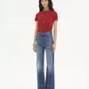 Jean bootcut taille haute en denim Jean bootcut taille haute en denim