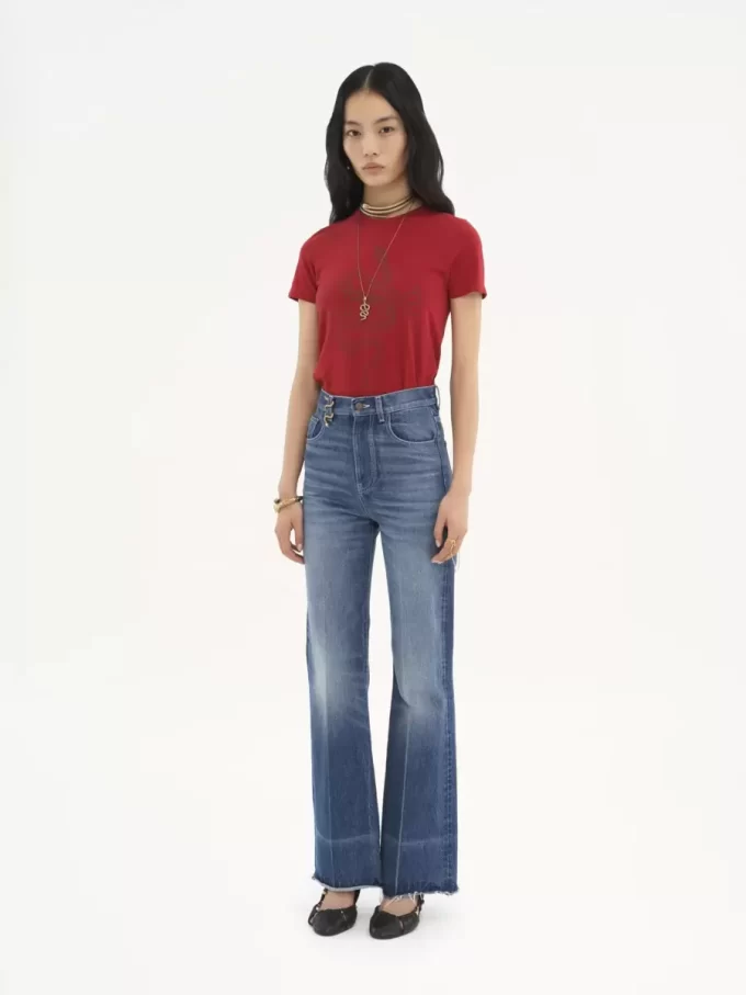 Jean bootcut taille haute en denim Jean bootcut taille haute en denim