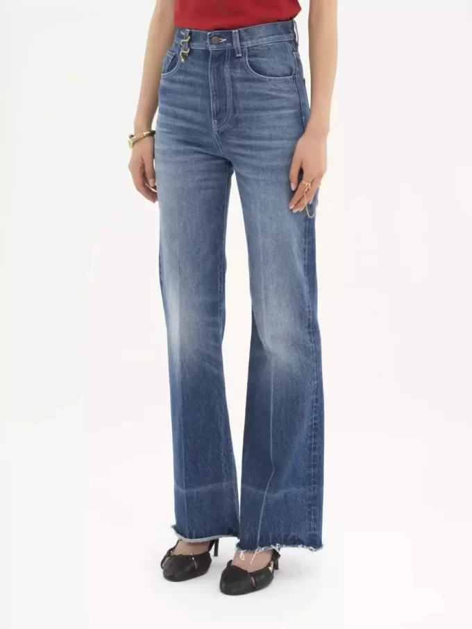 Jean bootcut taille haute en denim Jean bootcut taille haute en denim