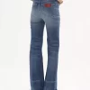 Jean bootcut taille haute en denim Jean bootcut taille haute en denim