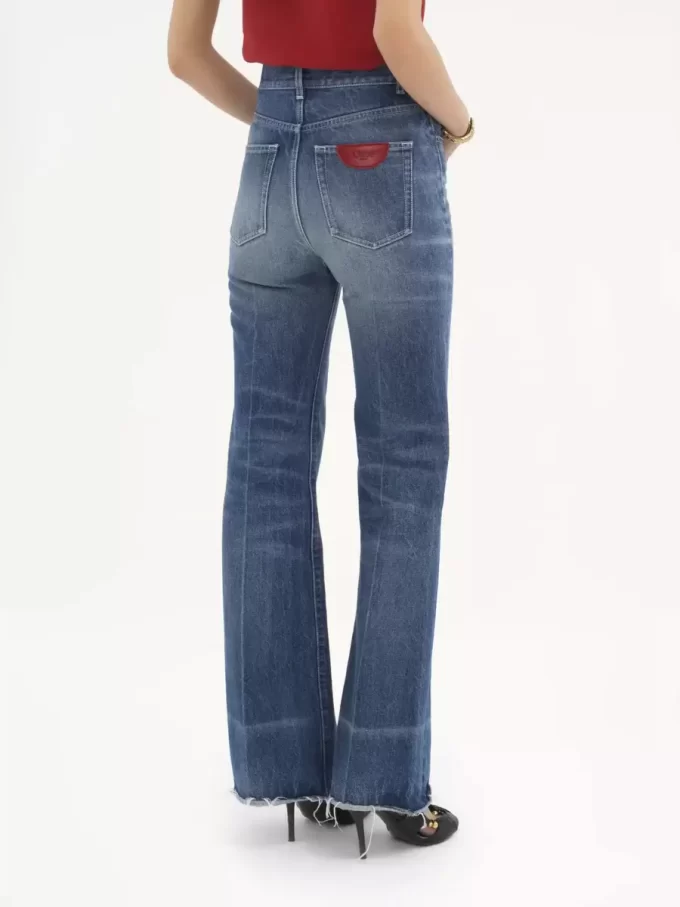 Jean bootcut taille haute en denim Jean bootcut taille haute en denim
