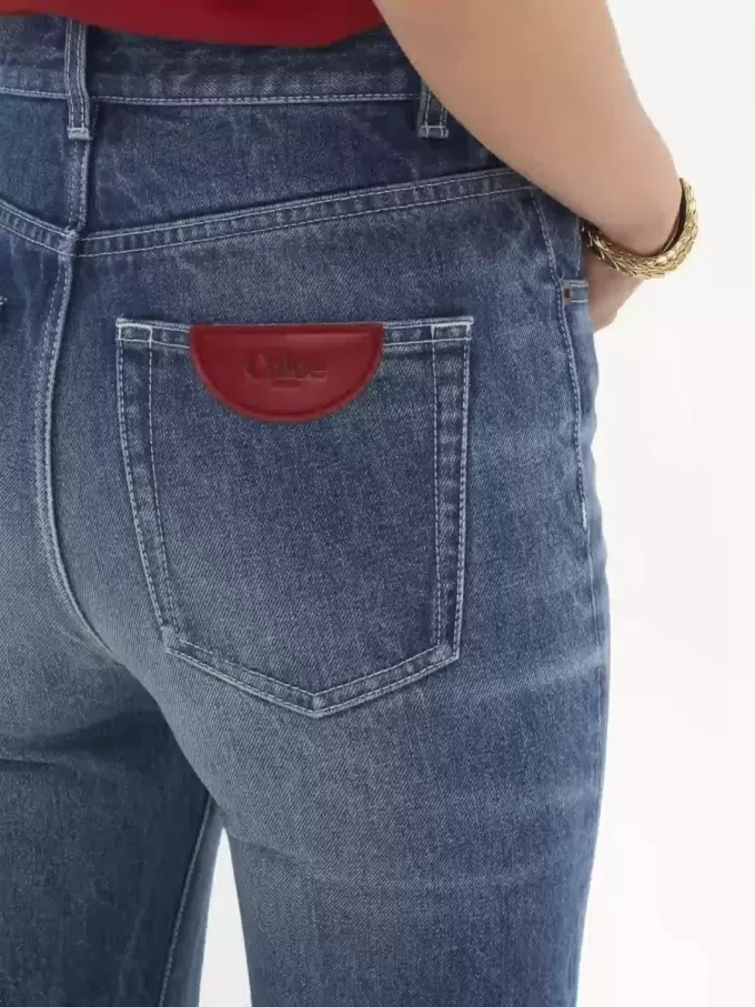 Jean bootcut taille haute en denim Jean bootcut taille haute en denim