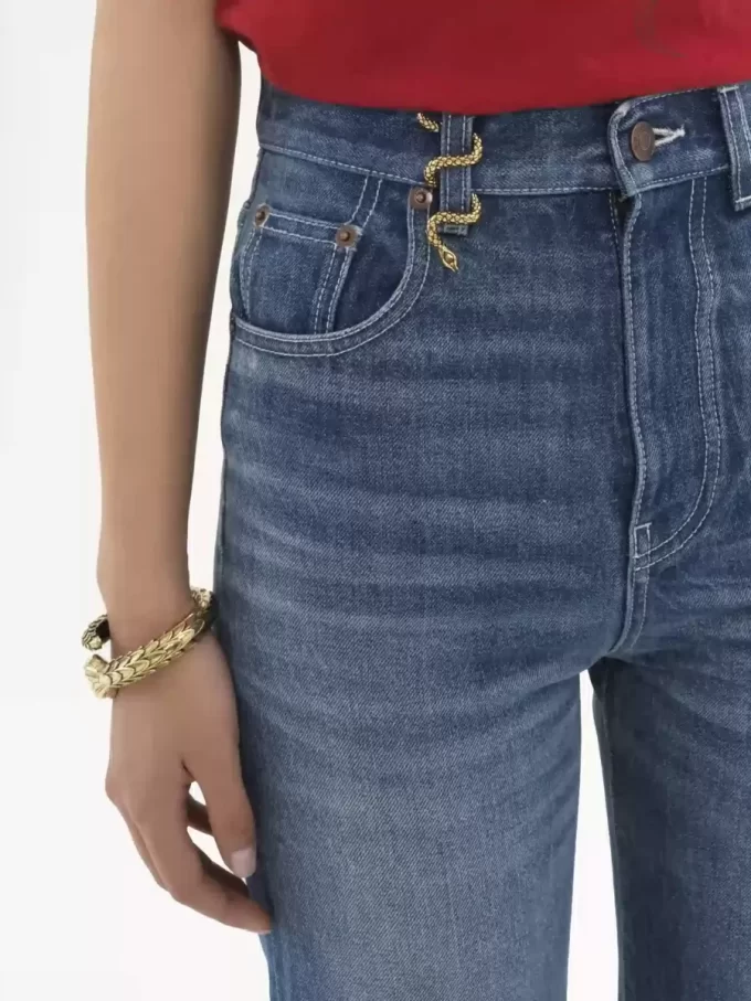 Jean bootcut taille haute en denim Jean bootcut taille haute en denim