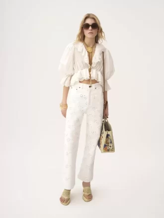 Jean court brodé en denim