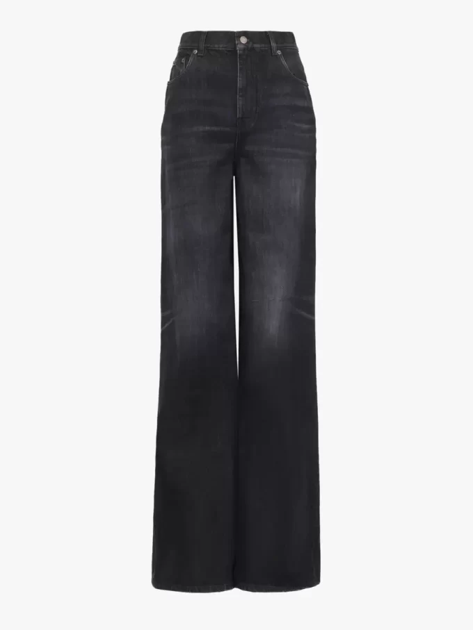 Jean large taille haute en denim Jean large taille haute en denim