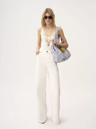 Jean large taille haute en denim Jean large taille haute en denim
