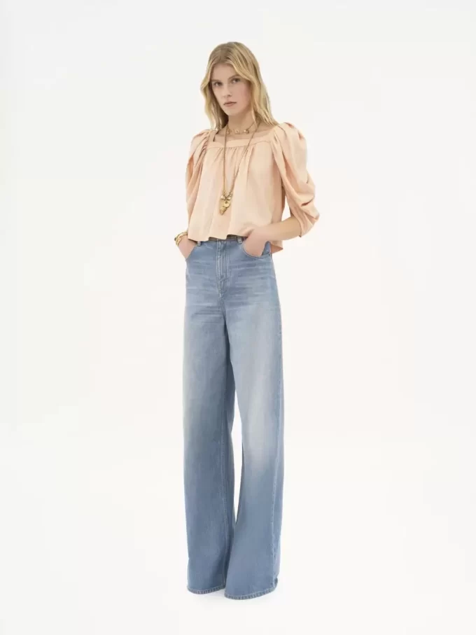 Jean large taille haute en denim Jean large taille haute en denim