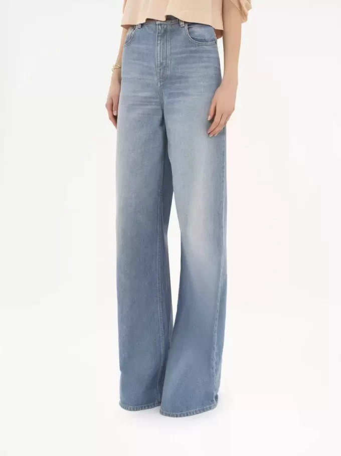 Jean large taille haute en denim Jean large taille haute en denim